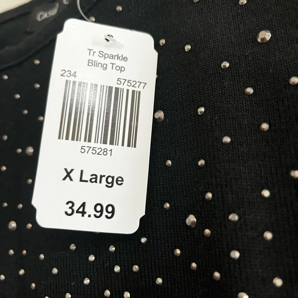 Classic Express XL Sparkle Bling Black Top NWT! - Picture 3 of 4